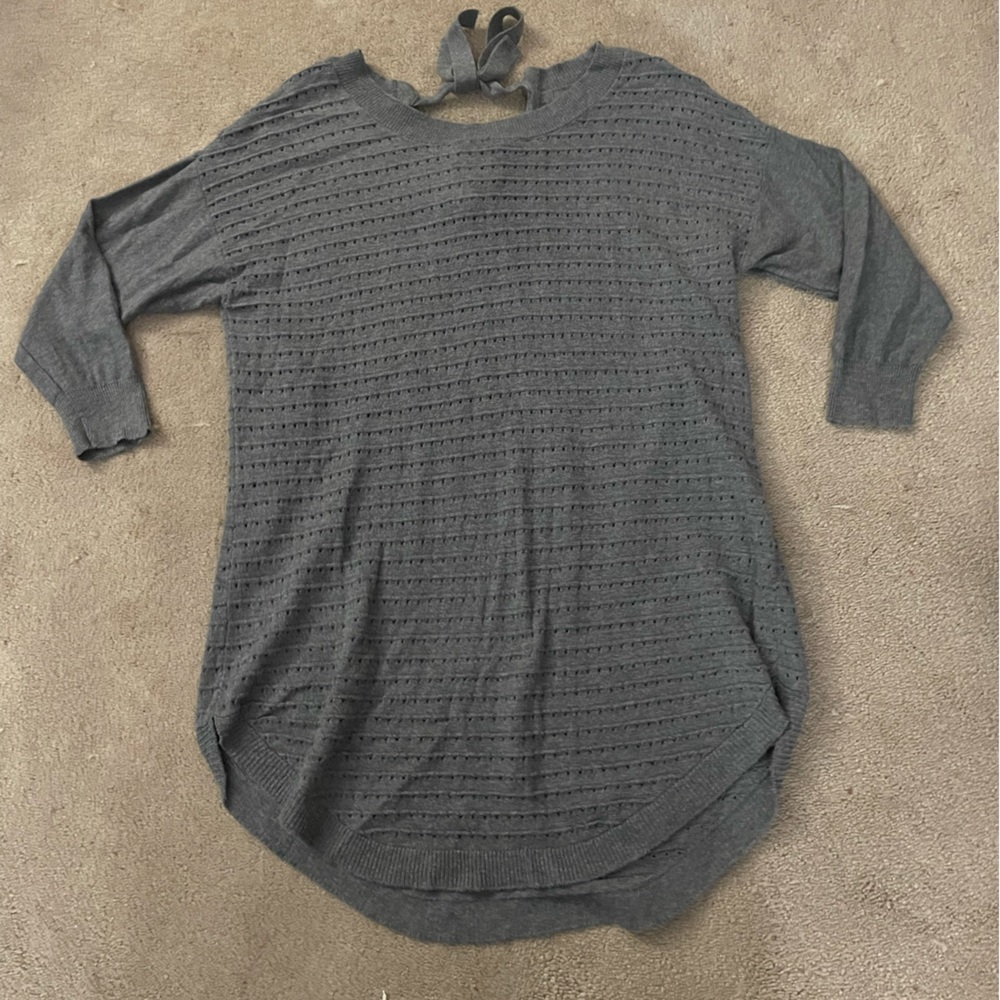 New York and Company Soho Jeans 3/4 Sleeve Cut Out Sweater